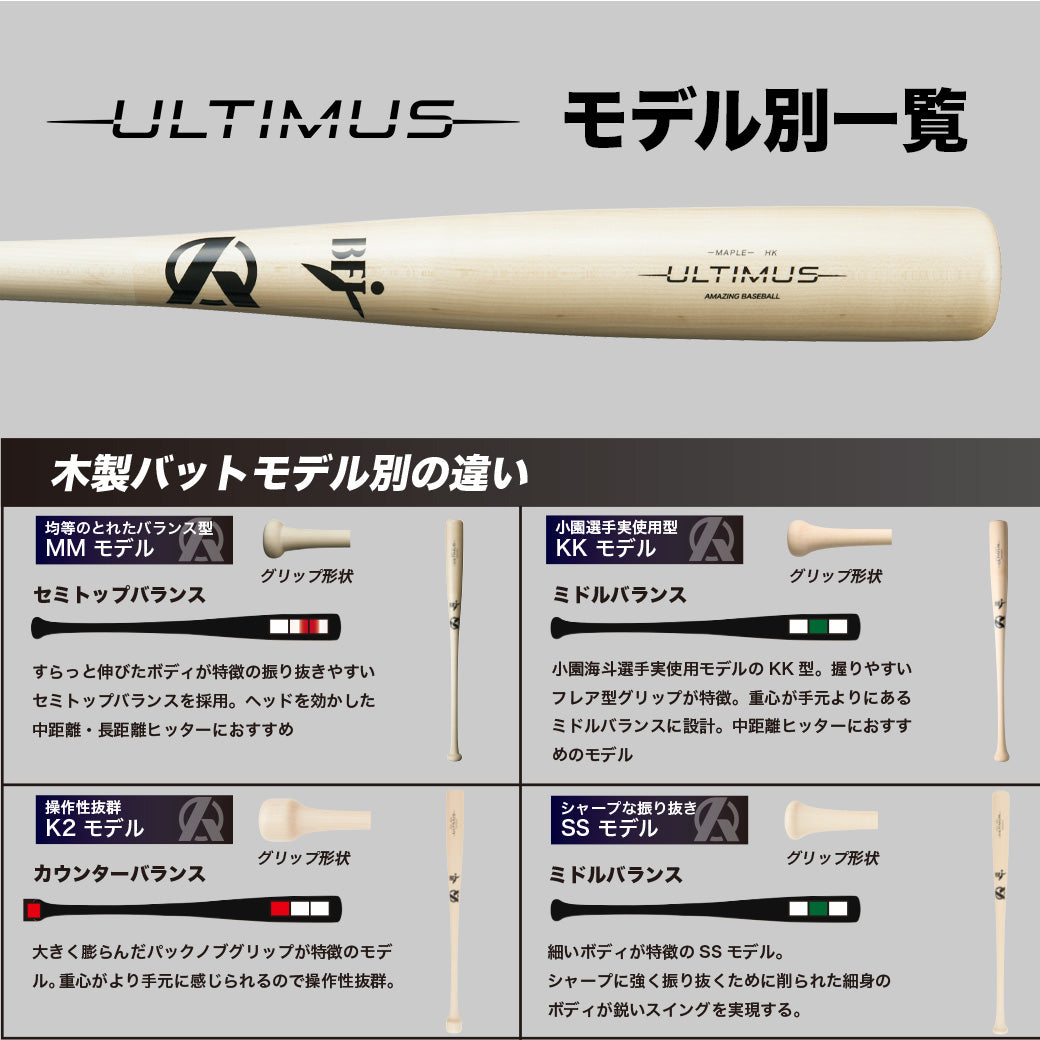 ULTIMUS 硬式木製メイプルバット – Amazing The Store