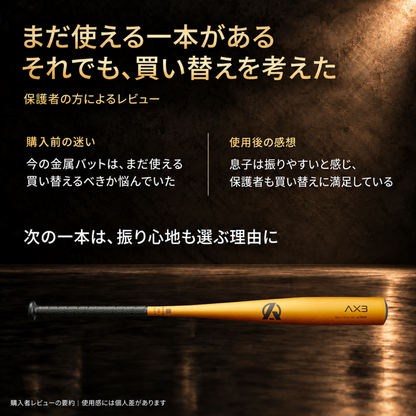 AX3｜中学硬式金属バット/ミドルバランス【送料無料】