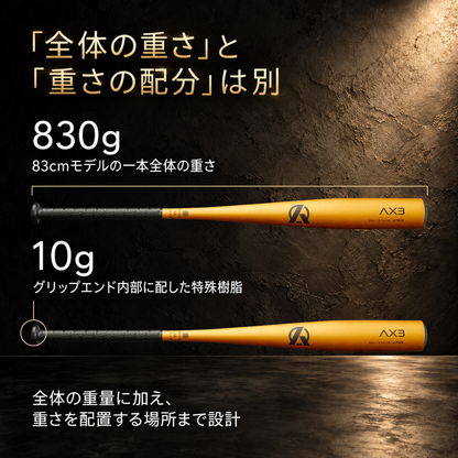 AX3｜中学硬式金属バット/ミドルバランス【送料無料】