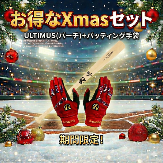 【お得なクリスマスセット】ULTIMUS(バーチ)木製バット＋バッティング手袋！