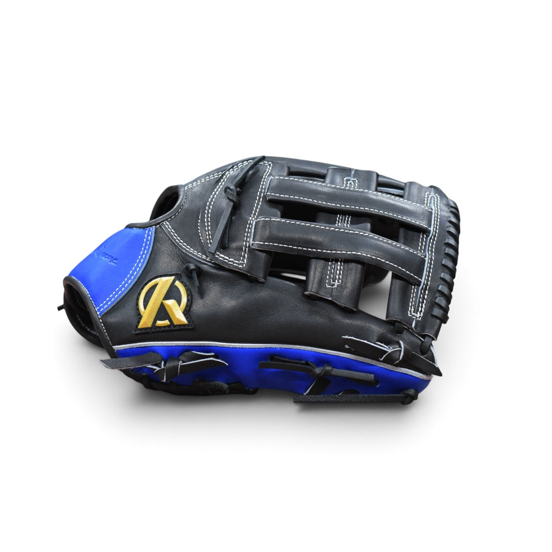 【限定グラブ※1個のみ】軟式/硬式兼用外野手用グラブ/ブラック×ブルー【AG-08型】/未型付け